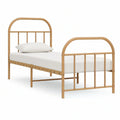 Light Brown Arched Steel Twin Bed Frame, 39 x 75 in Mattress Size, 41 x 78 x 47 in Overall