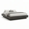 Queen Low-Profile Platform Bed, 85 x 65 x 14 in, Dark Gray Engineered Wood